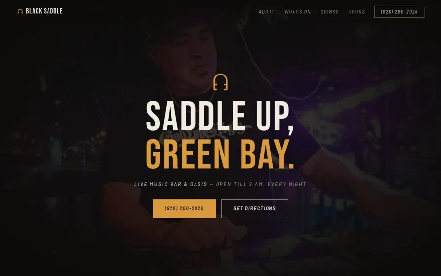 Black Saddle Tavern website built by Signal Folio