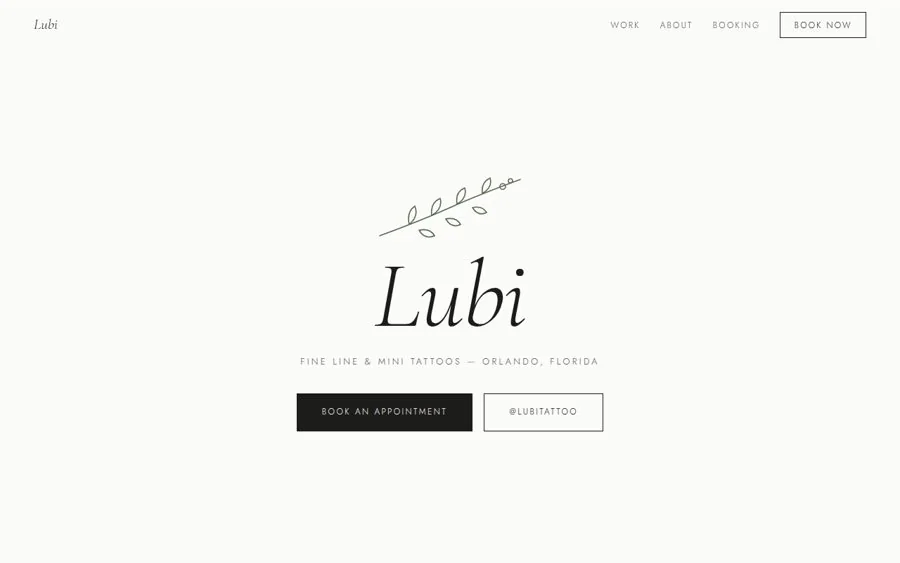 Lubi Tattoo website built by Signal Folio