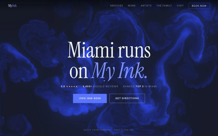 My Ink Tattoos website built by Signal Folio