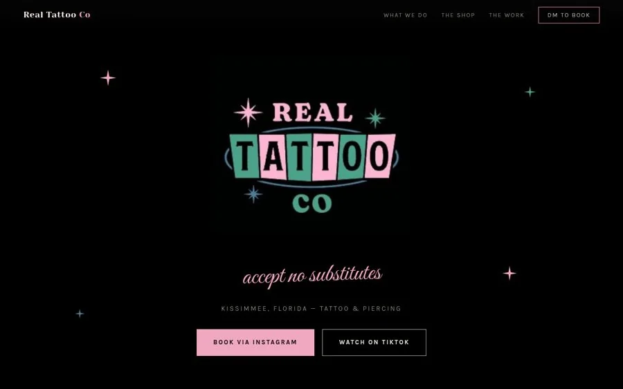 Real Tattoo Co website built by Signal Folio